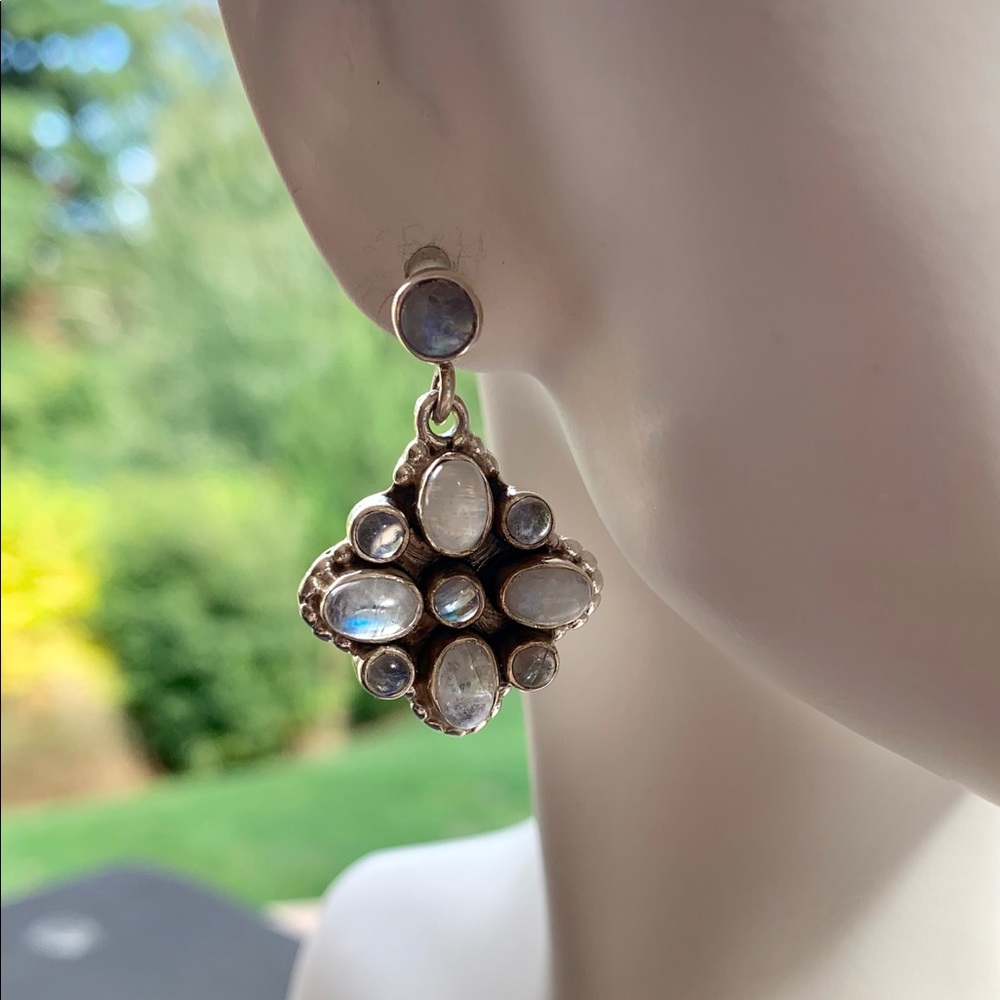 Moonstone and sterling post earrings